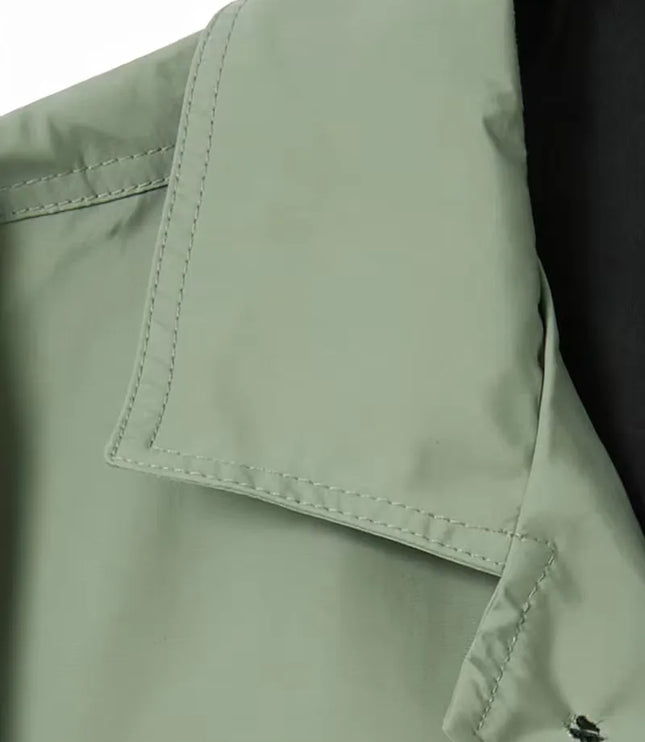 Men's Mid-Thigh Slim Shirt Collar Trench Coat