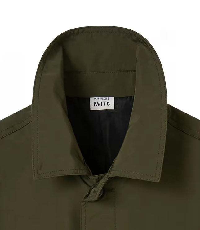 Men's Mid-Thigh Slim Shirt Collar Trench Coat