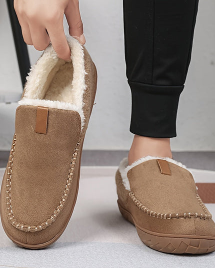 Men's Moccasin Loafer Slippers with Plush Lining