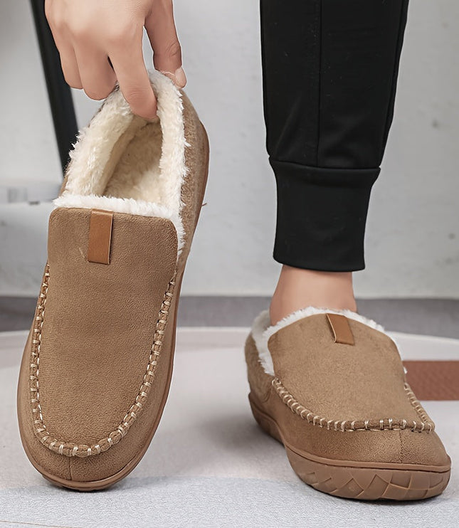 Men's Moccasin Loafer Slippers with Plush Lining