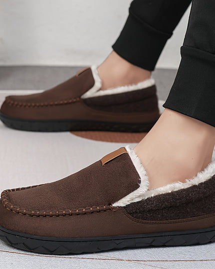Men's Moccasin Loafer Slippers with Plush Lining