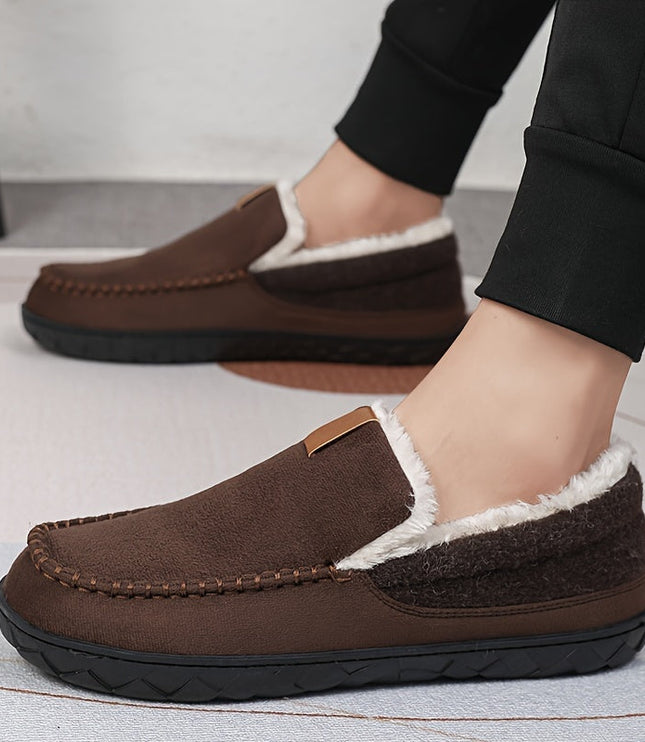 Men's Moccasin Loafer Slippers with Plush Lining