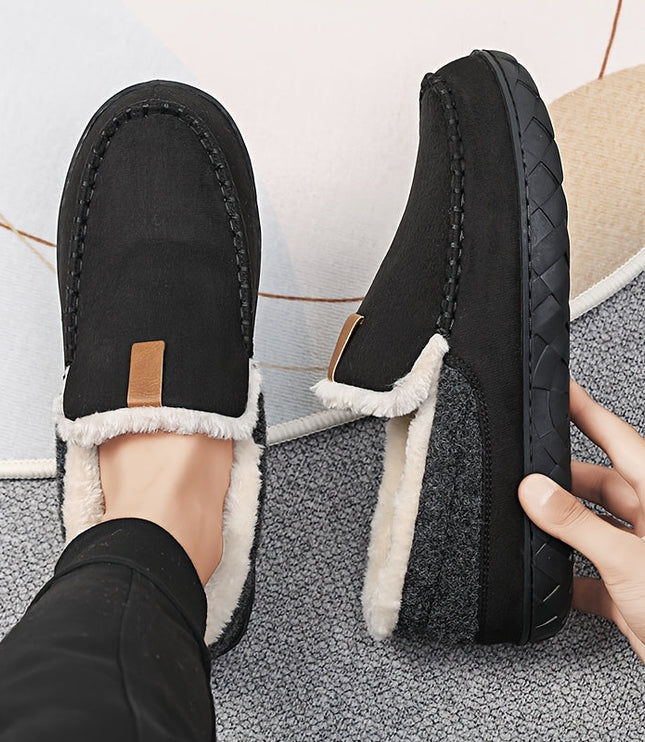 Men's Moccasin Loafer Slippers with Plush Lining