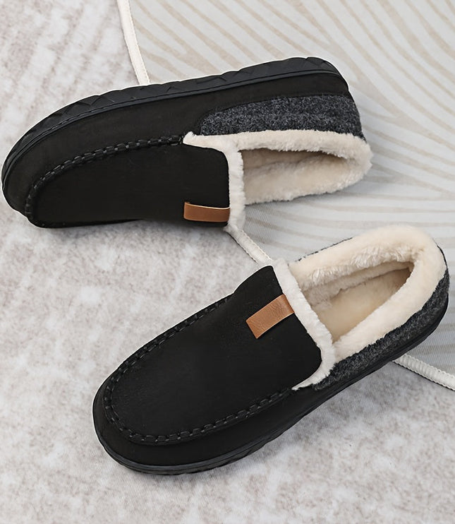 Men's Moccasin Loafer Slippers with Plush Lining