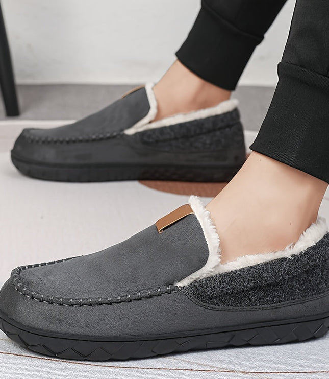 Men's Moccasin Loafer Slippers with Plush Lining