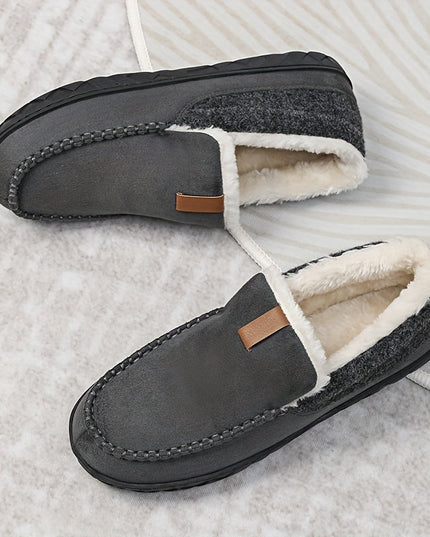 Men's Moccasin Loafer Slippers with Plush Lining