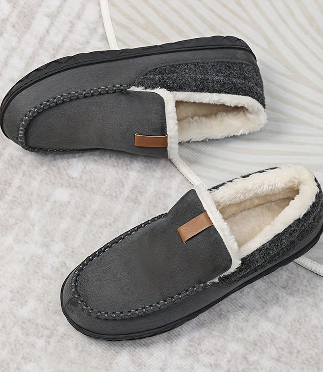 Men's Moccasin Loafer Slippers with Plush Lining