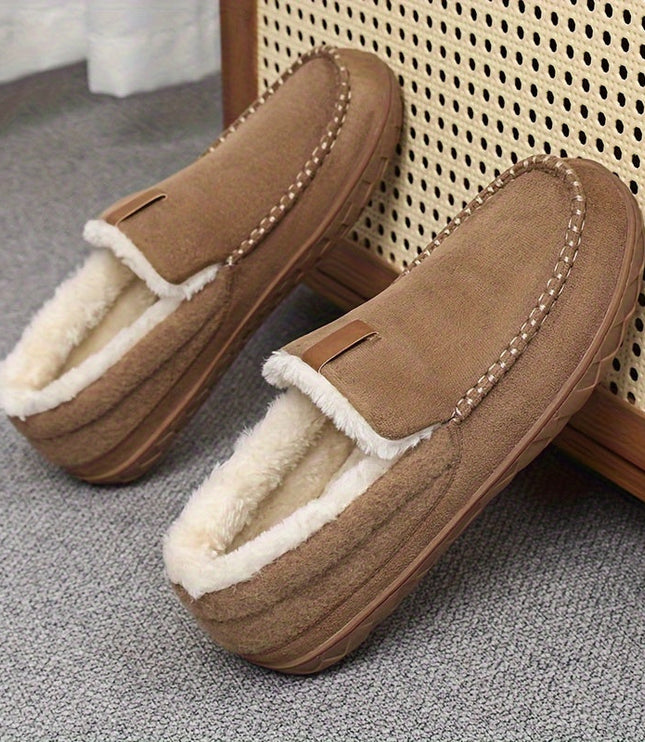 Men's Moccasin Loafer Slippers with Plush Lining