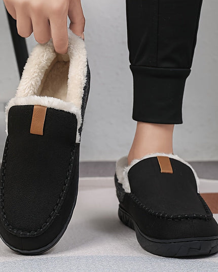 Men's Moccasin Loafer Slippers with Plush Lining