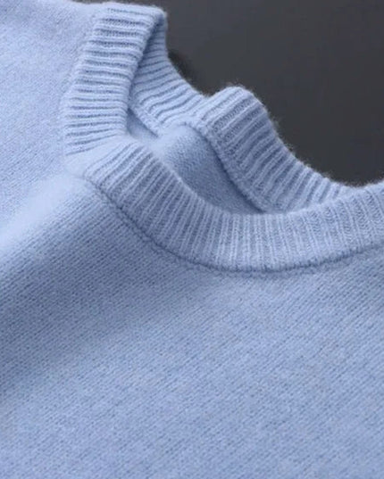 Men's Soft Mohair Crewneck Knit Sweater Pullover