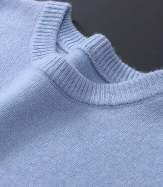 Men's Soft Mohair Crewneck Knit Sweater Pullover