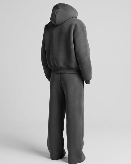 Men's Oversized Hooded Tracksuit Set with Drawstring Waist