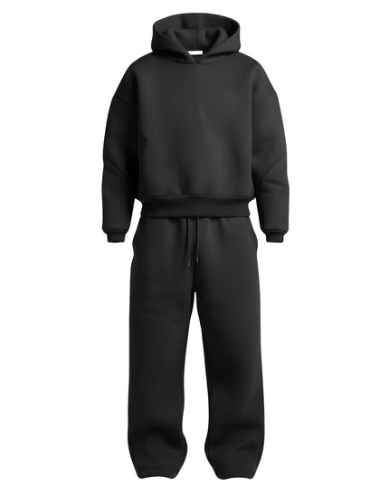 Men's Oversized Hooded Tracksuit Set with Drawstring Waist