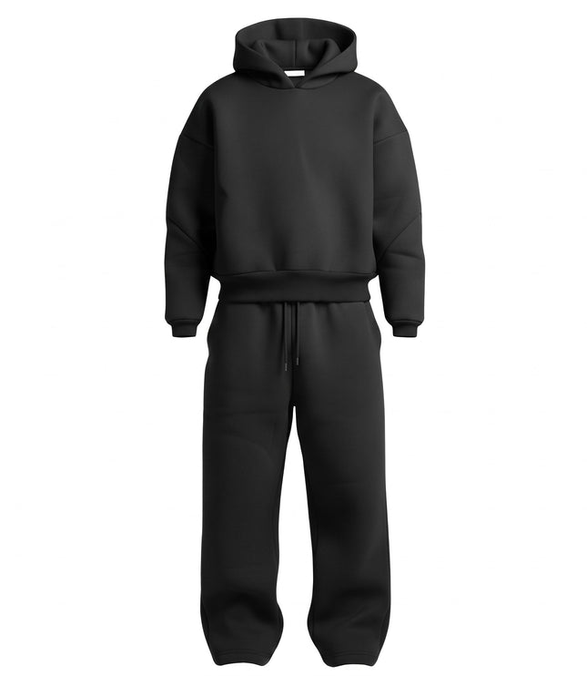 Men's Oversized Hooded Tracksuit Set with Drawstring Waist