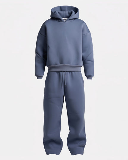 Men's Oversized Hooded Tracksuit Set with Drawstring Waist