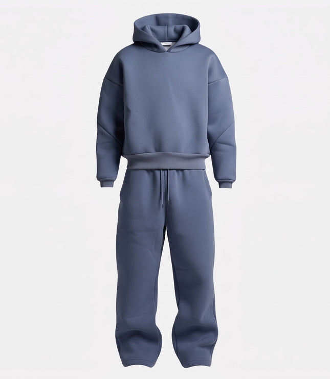 Men's Oversized Hooded Tracksuit Set with Drawstring Waist