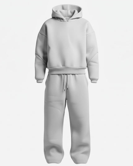 Men's Oversized Hooded Tracksuit Set with Drawstring Waist