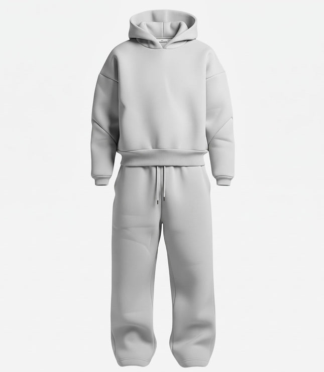 Men's Oversized Hooded Tracksuit Set with Drawstring Waist