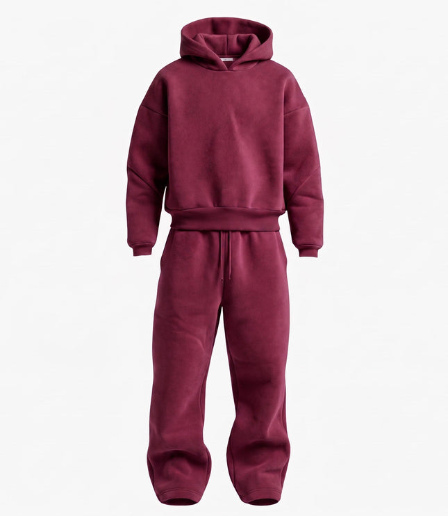 Men's Oversized Hooded Tracksuit Set with Drawstring Waist