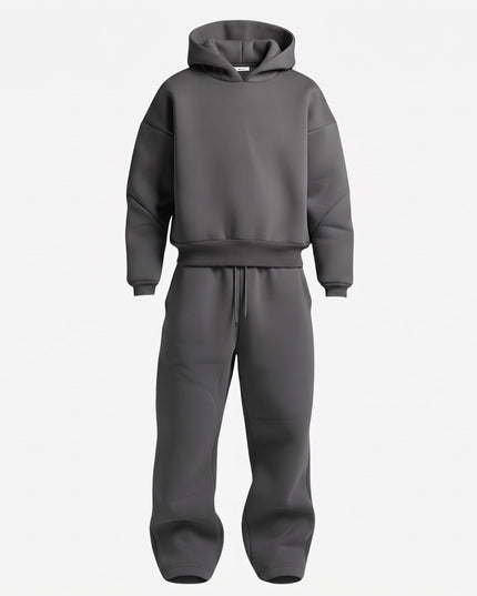 Men's Oversized Hooded Tracksuit Set with Drawstring Waist