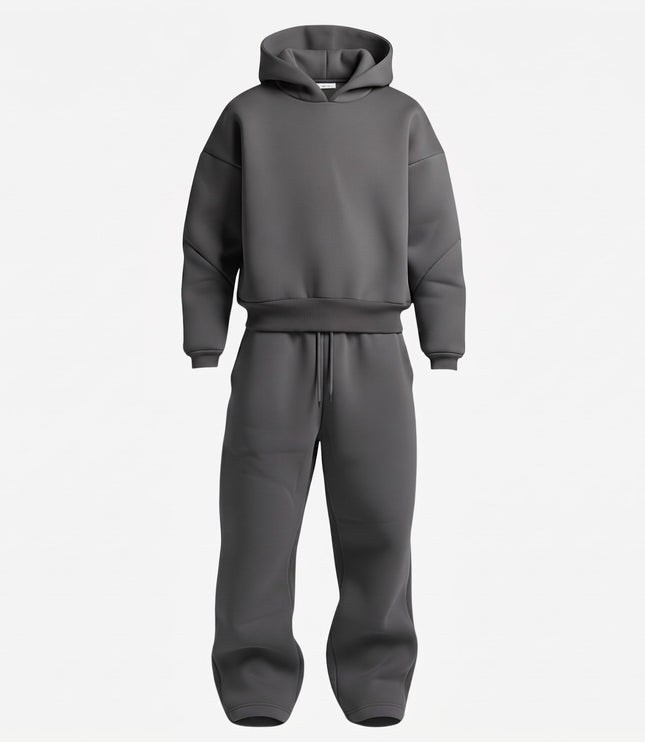 Men's Oversized Hooded Tracksuit Set with Drawstring Waist
