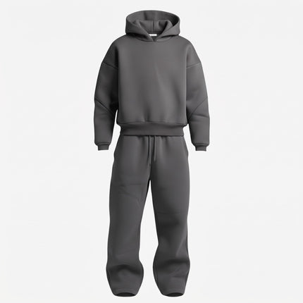 Men's Oversized Hooded Tracksuit Set with Drawstring Waist