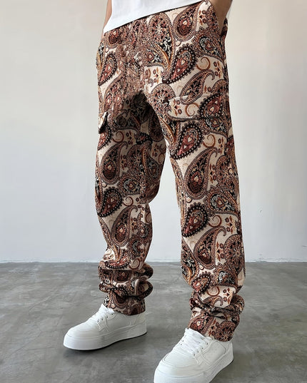 Men's Paisley-Print Cargo Pants