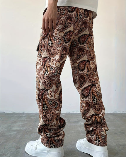 Men's Paisley-Print Cargo Pants