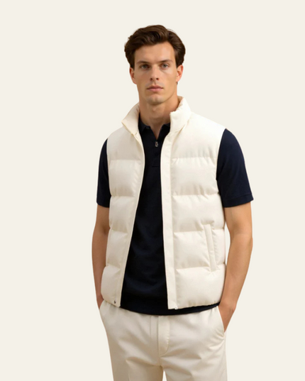 Men's Press-Stud Padded High Neck Gilet