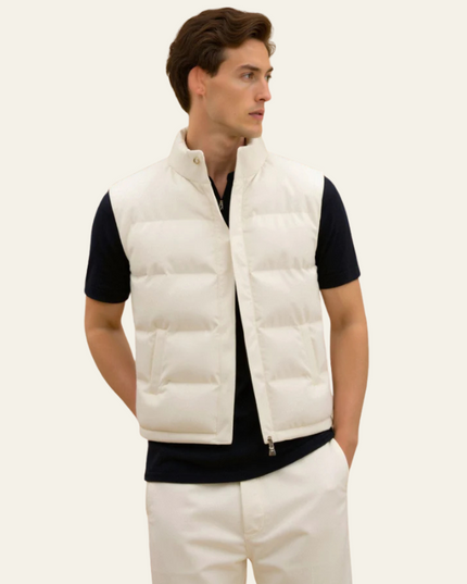 Men's Press-Stud Padded High Neck Gilet