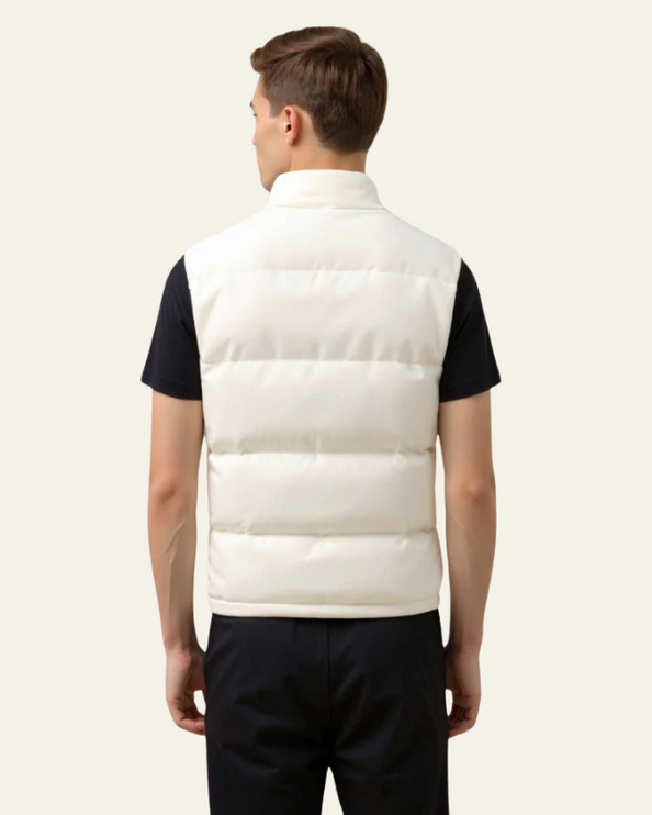 Men's Press-Stud Padded High Neck Gilet