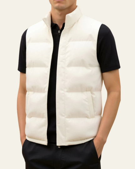 Men's Press-Stud Padded High Neck Gilet
