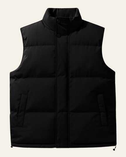 Men's Press-Stud Padded High Neck Gilet