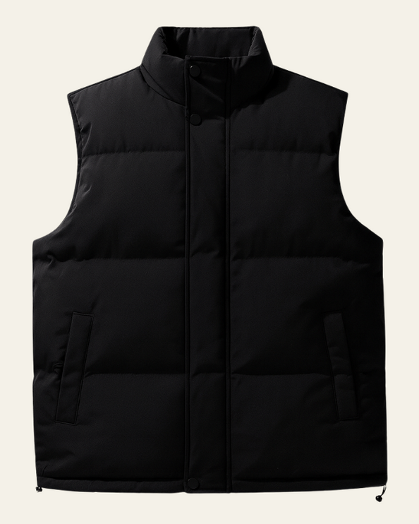 Men's Press-Stud Padded High Neck Gilet