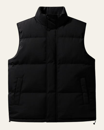 Men's Press-Stud Padded High Neck Gilet