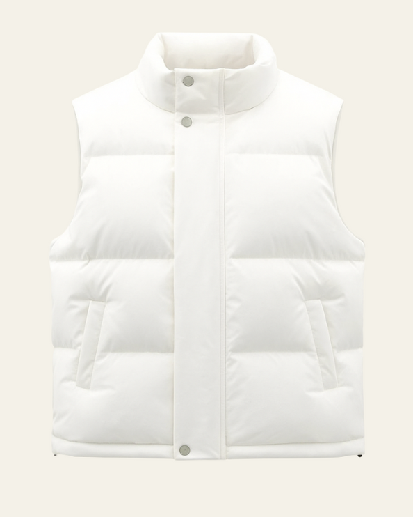 Men's Press-Stud Padded High Neck Gilet