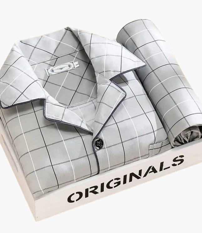 Men's Printed Long Sleeve Shirt And Trouser Pyjamas