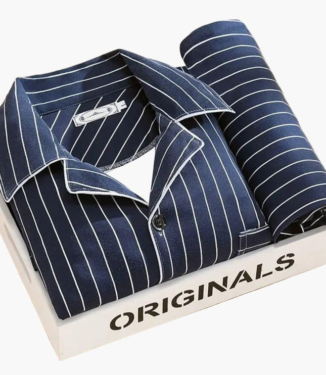 Men's Printed Long Sleeve Shirt And Trouser Pyjamas