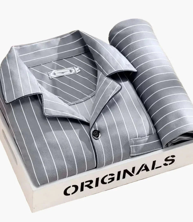 Men's Printed Long Sleeve Shirt And Trouser Pyjamas