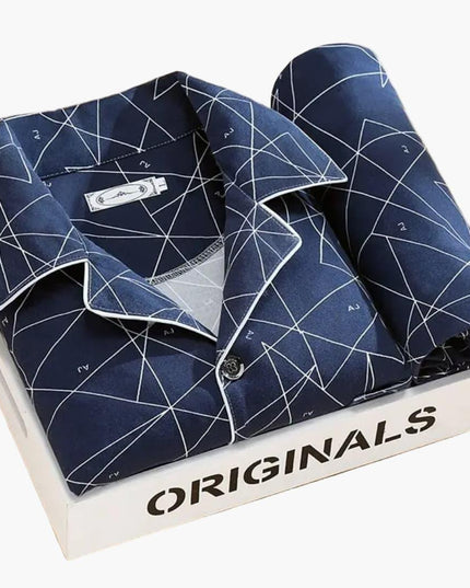 Men's Printed Long Sleeve Shirt And Trouser Pyjamas