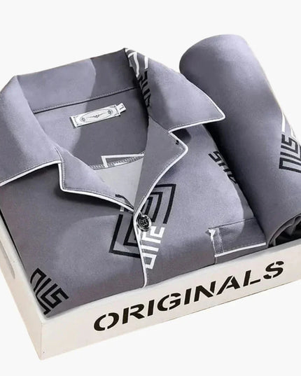 Men's Printed Long Sleeve Shirt And Trouser Pyjamas