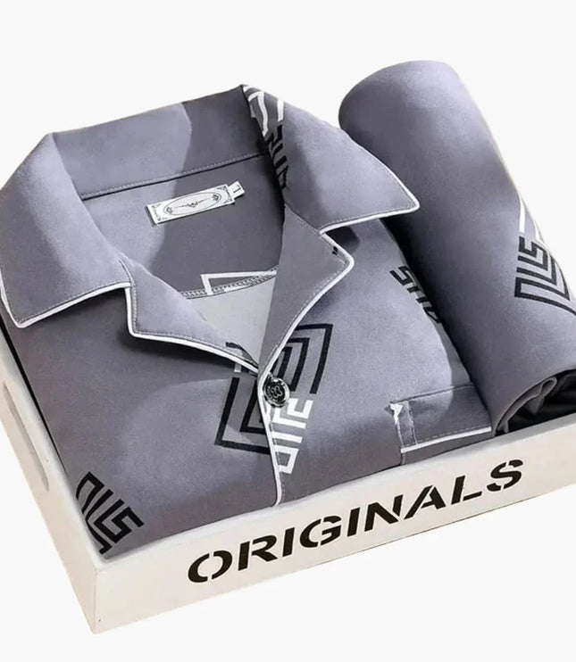 Men's Printed Long Sleeve Shirt And Trouser Pyjamas