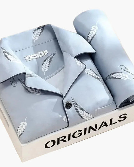 Men's Printed Long Sleeve Shirt And Trouser Pyjamas