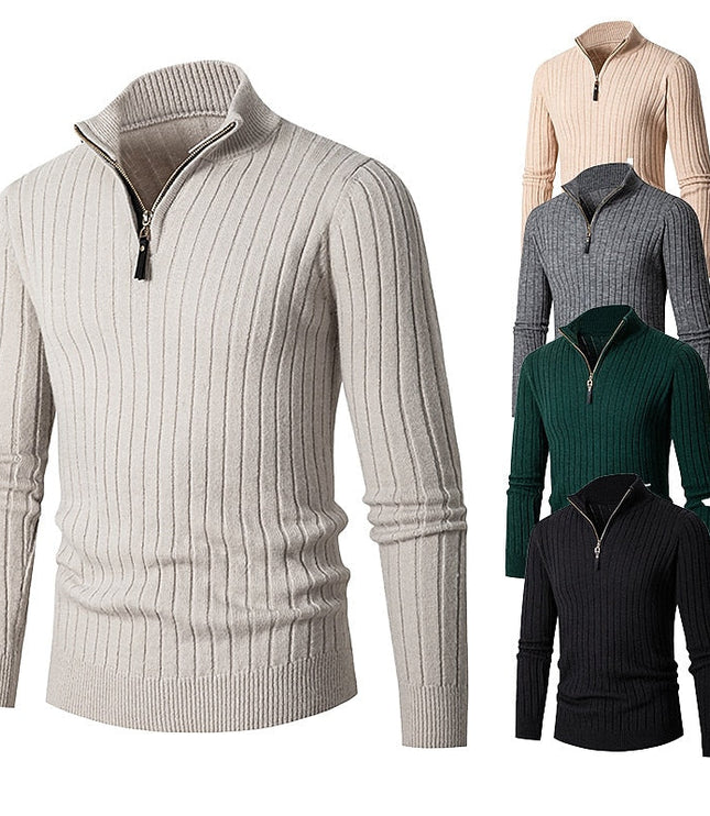 Grant | Ribbed Quarter-Zip Jumper