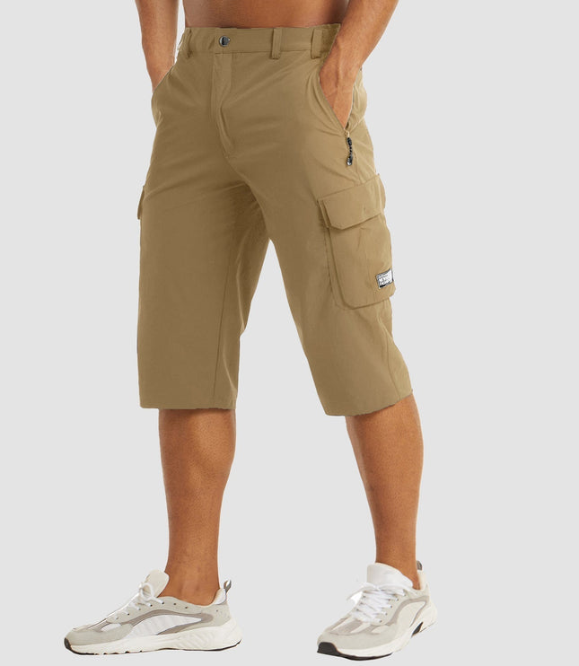 Short cargo à séchage rapide avec poche zippée, style tactique, été pour homme