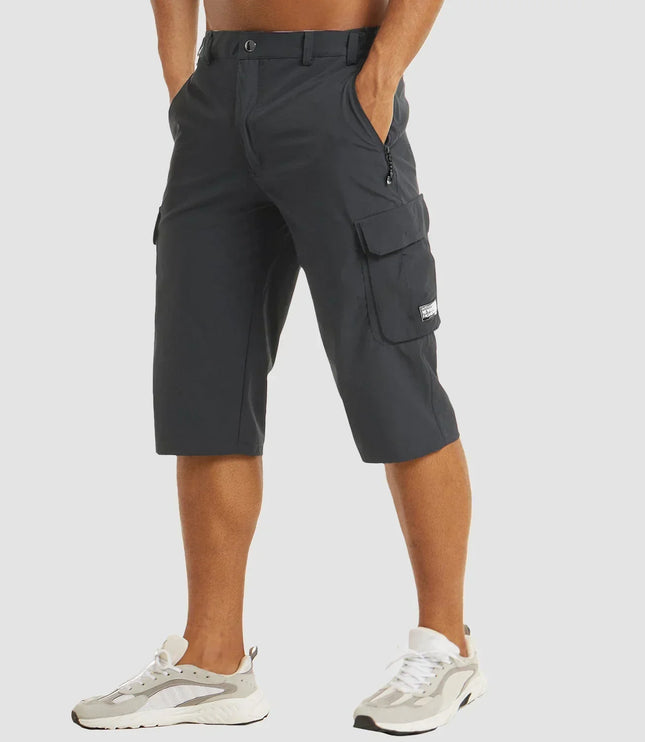 Short cargo à séchage rapide avec poche zippée, style tactique, été pour homme