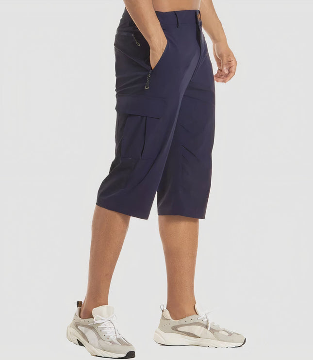 Short cargo à séchage rapide avec poche zippée, style tactique, été pour homme