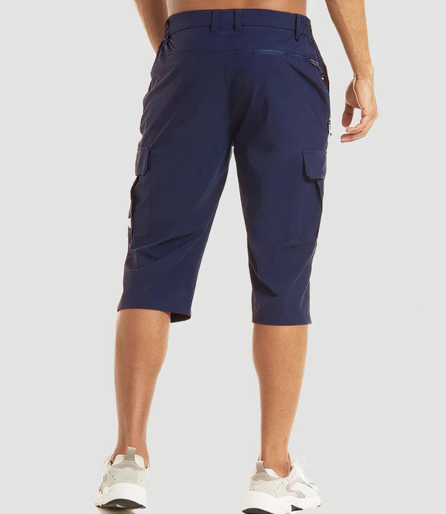Short cargo à séchage rapide avec poche zippée, style tactique, été pour homme