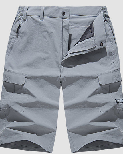 Short cargo à séchage rapide avec poche zippée, style tactique, été pour homme