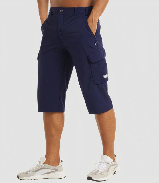 Short cargo à séchage rapide avec poche zippée, style tactique, été pour homme
